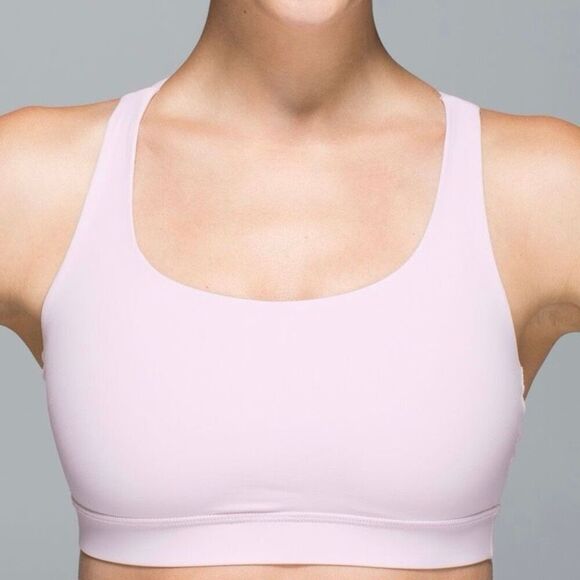Lululemon Energy Strappy Sports Bra Blush Pink Size 8 W2540S - Picture 3 of 5